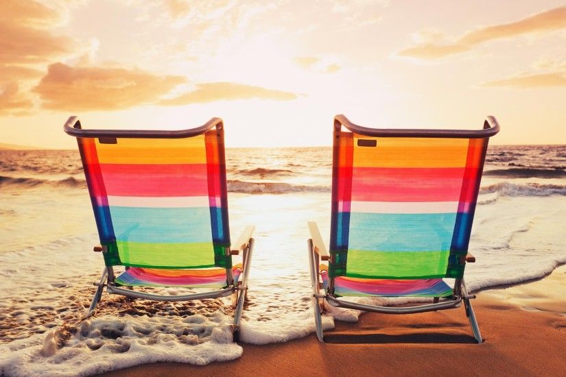 Colorful Beach Chairs Wallpaper 50277