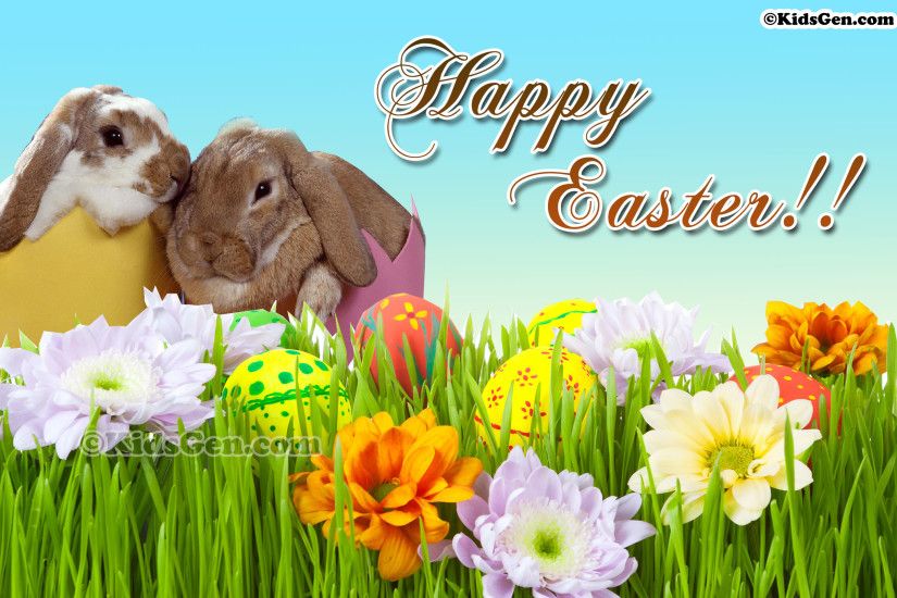 HD Wallpaper for kids with Happy Easter wishes