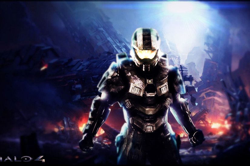 halo 4 wallpaper - red - blue