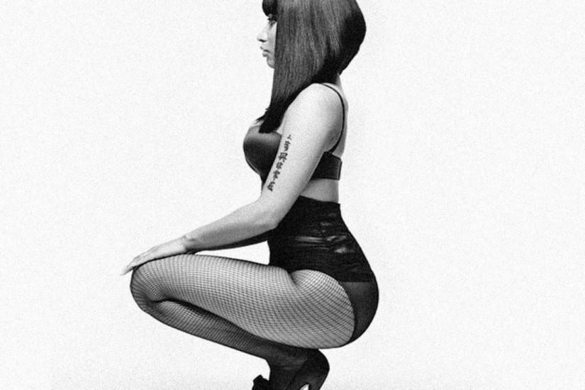 Nicki Minaj black and white wallpaper