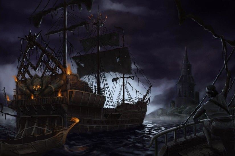 Pirate Ships In Icy Waters Wallpaper - WallDevil