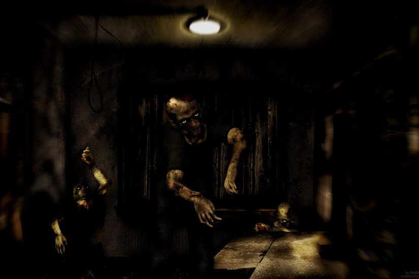 Dark - Zombie Horror Creepy Spooky Scary Blood Evil Wallpaper