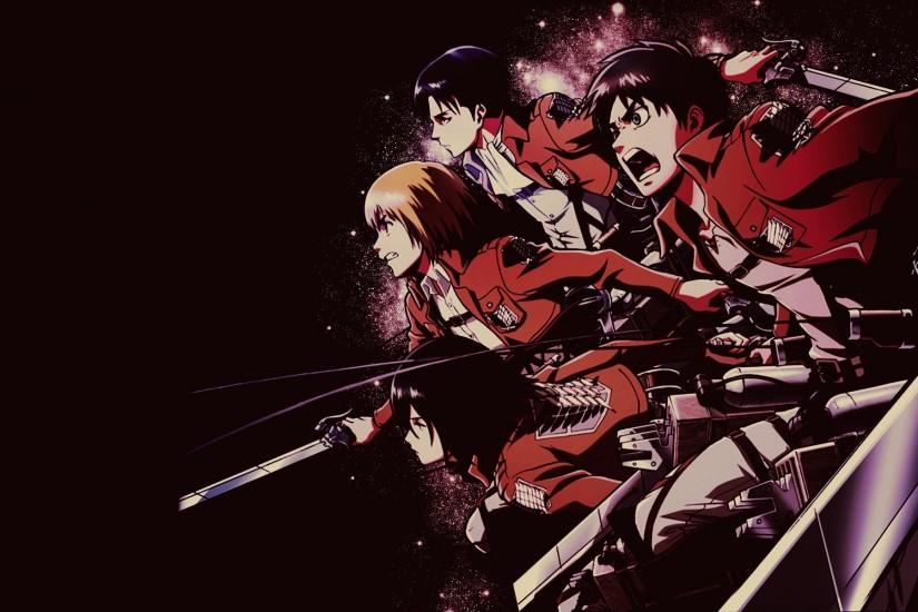 Shingeki No Kyojin Eren Jeager Mikasa Ackerman Armin Arlert Levi Anime  Wallpaper ...