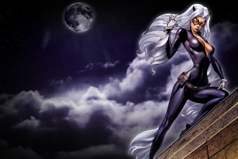 Catwoman in the full moon wallpaper
