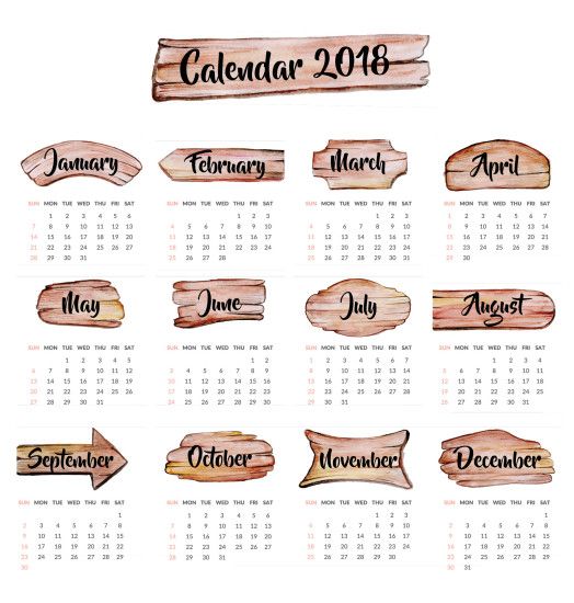 Colorful Calendar Wallpaper 2018