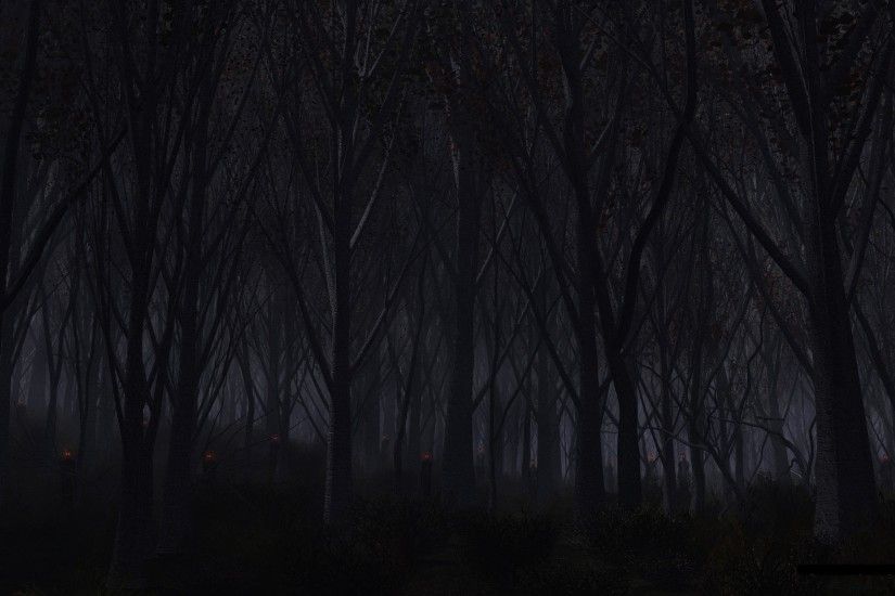 Forest Trees Night Creepy demons creature monsters evil dark wallpaper .