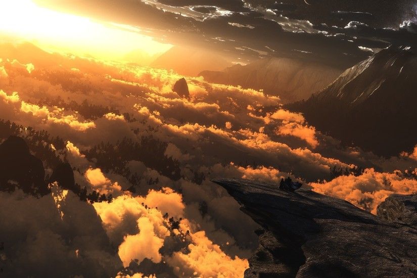 mountain view above the clouds nature wallpaper desktop wallpapers hd 4k  windows 10 mac apple colourful images backgrounds download wallpaper  1920Ã1080 ...