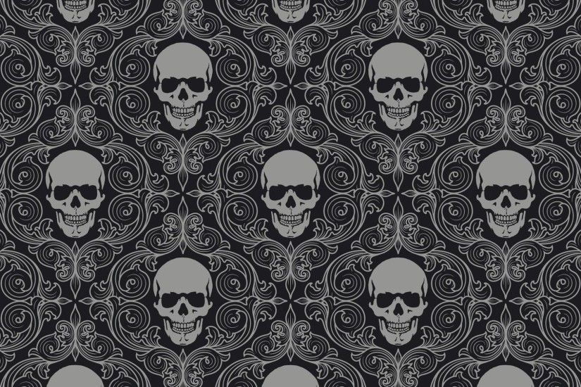 Vintage skull pattern Vector HD desktop wallpaper, Skull wallpaper, Pattern  wallpaper - Vector no.