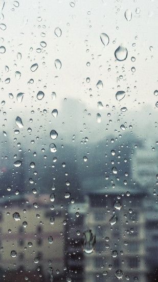 1440x2560 Wallpaper rain, window, glass, buildings, drops