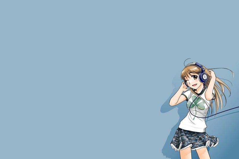 1920x1200 Wallpaper anime, girl, fun, music, headphones