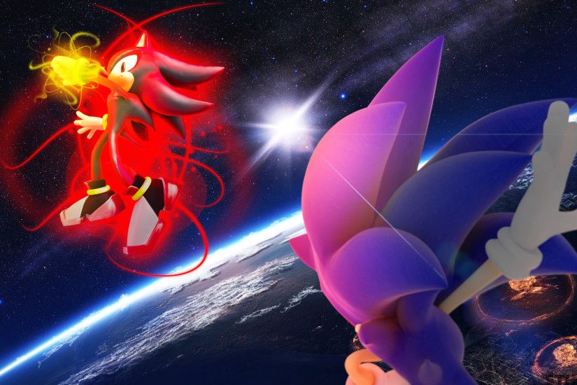 Sonic Vs Shadow - Wallpaper by SonicTheHedgehogBG