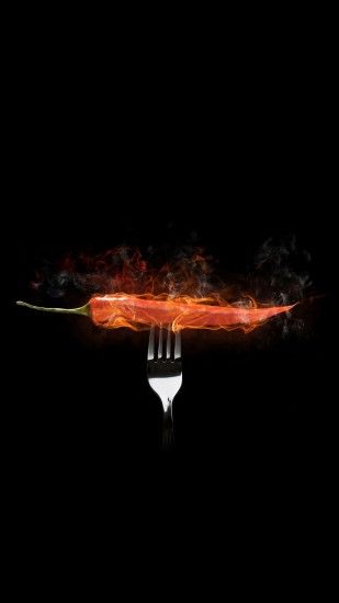 Red Hot Chili Pepper Flames Fork iPhone 6+ HD Wallpaper - http://