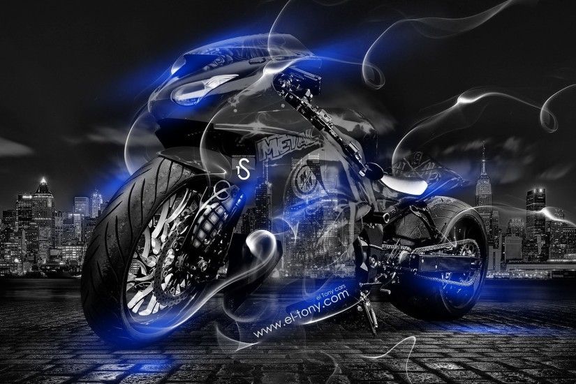tony kokhan moto smoke crystal city bike blue neon el tony cars hd  wallpapers tony cohan photoshop ...