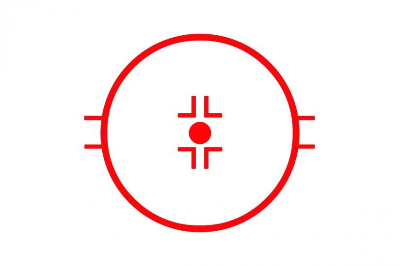 Red target on a white background