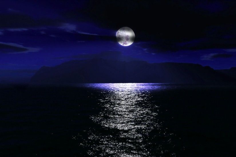 full moon over the sea wallpaper 1084134 night sky moon cloud sea