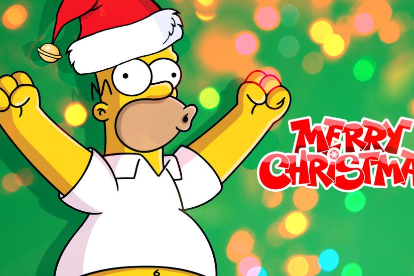 The Simpsons - Homer's Merry Christmas Wallpaper by .