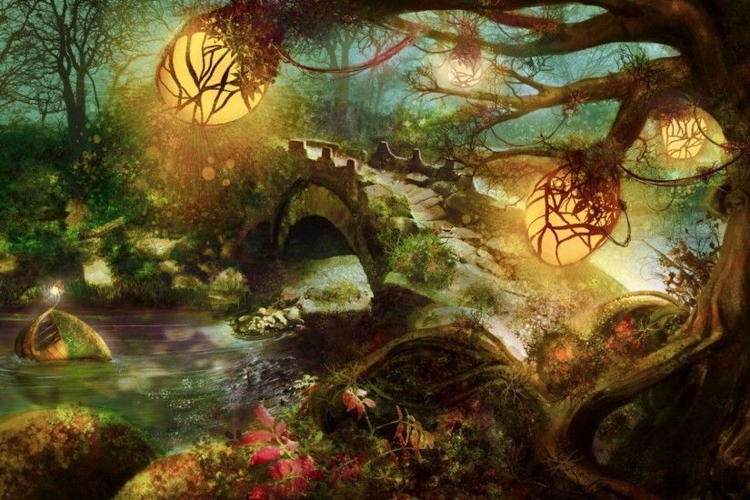 Dreamy Fantasy Untouched Forest Nature Artwork Wallpaper #5416 Wallpaper