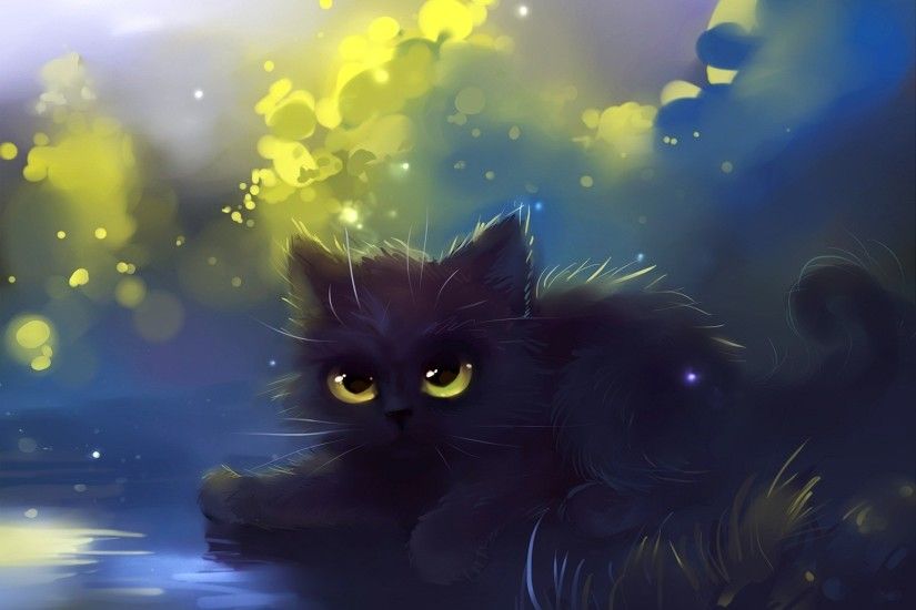 By Apofiss * Cute black cat wallpaper - ForWallpaper.com