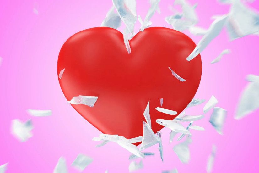 Animation of Frozen Red Heart Broken into Pieces and heart beating on Pink  Background. St Valentine's Day and Love Concept. HQ Video Clip Motion  Background ...