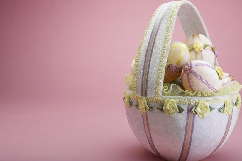 3840x2160 Wallpaper easter, holiday, basket, eggs, flowers, beauty,  background
