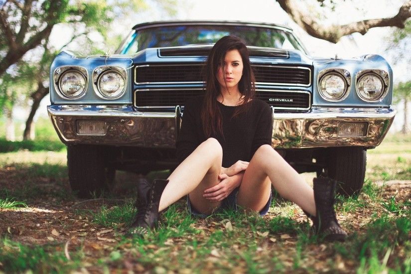 Girl And A Chevrolet Chevelle