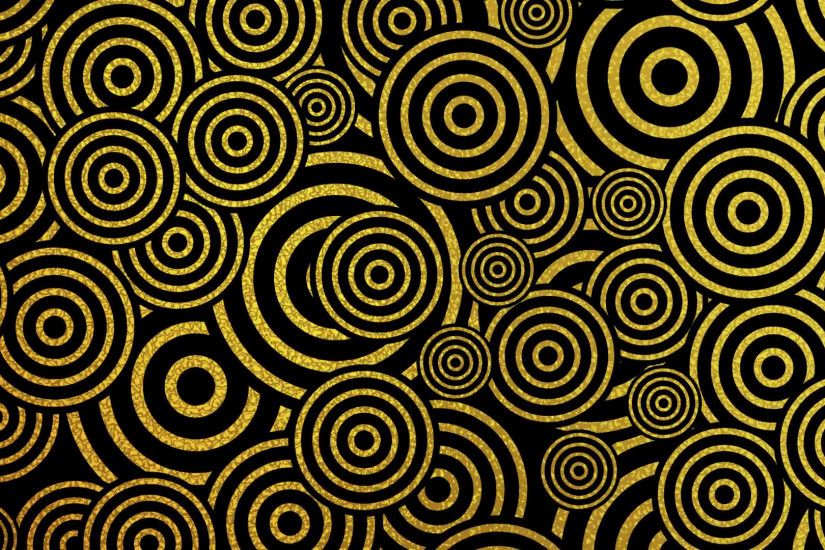 Gold glitter vintage circles motion on black background. Video animation HD  1920x1080