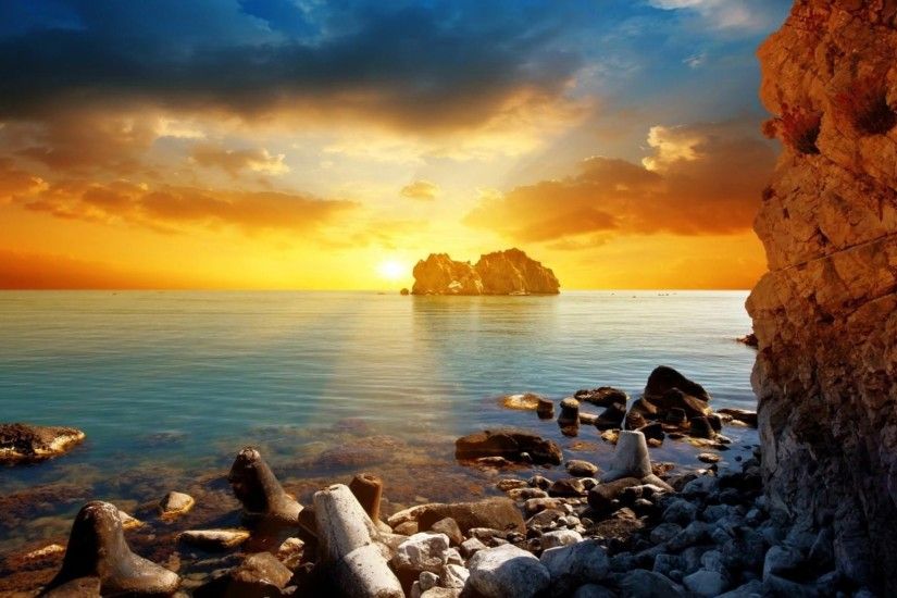 ocean-sunset-cool-wide-high-definition-wallpaper