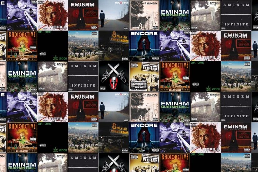 Download this free wallpaper with images of Eminem – Encore, Eminem – The Slim  Shady LP, Eminem – Relapse, Eminem – The Eminem Show, Eminem – Recovery, ...