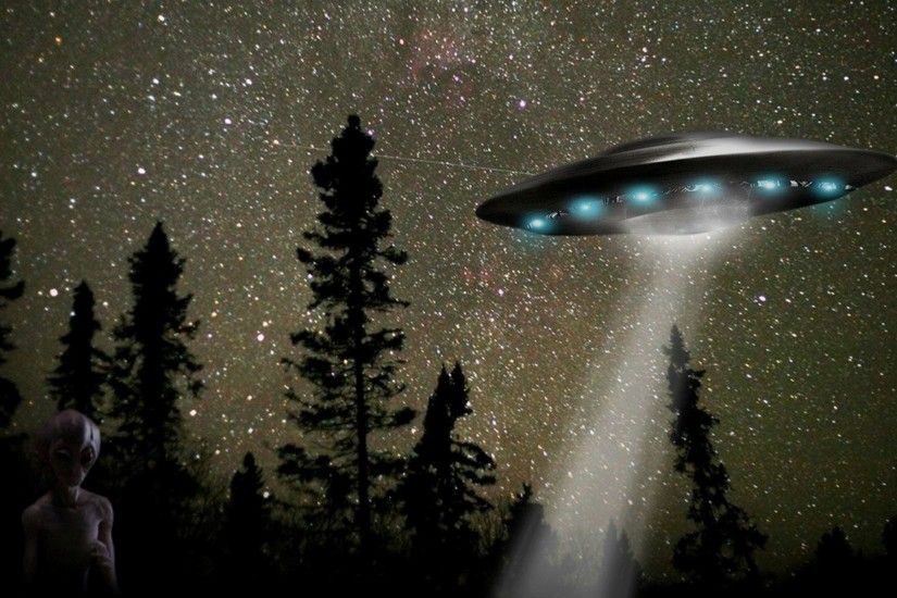 Alien Spaceship Extraterrestrials Arrive 3D Wallpaper