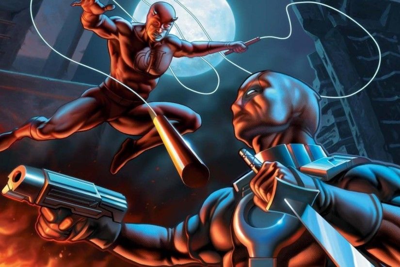 ... Wallpaper Deadpool/Punisher vs. Bullseye/Daredevil - Battles - Comic  Vine
