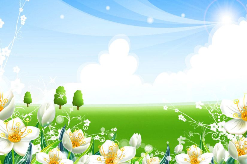 Blue and green summer theme HD wallpaper in high resolution