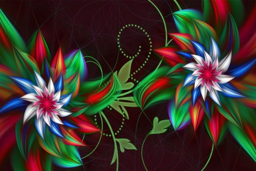 Preview wallpaper 3d, abstract, fractal, flowers 1920x1080