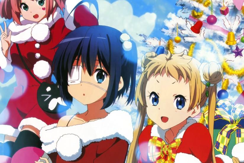 Christmas anime.Chuunibyou Android wallpaper.2160x1920