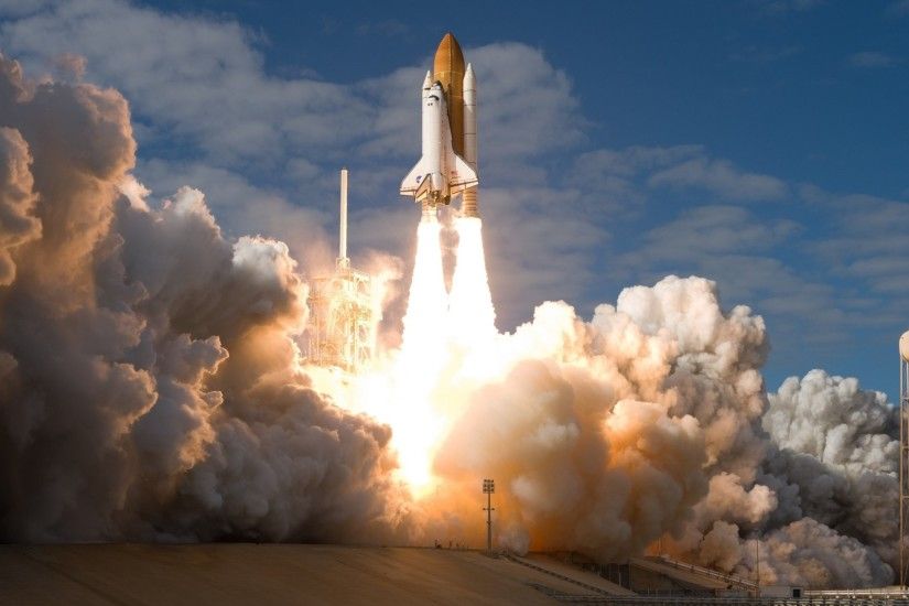 Spaceship, Space Shuttle Launch, Rocket, Fire