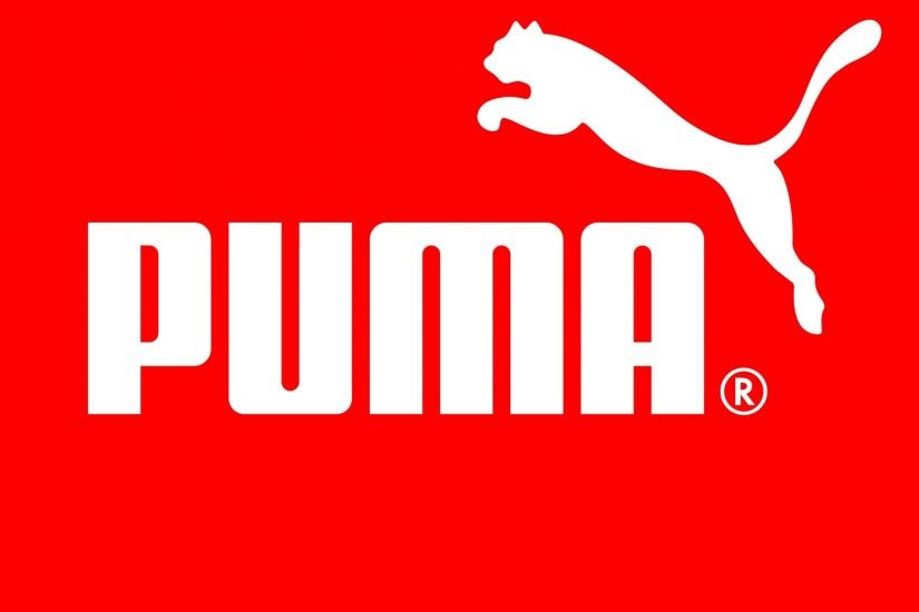 3840x2160 Wallpaper puma, logo, red background