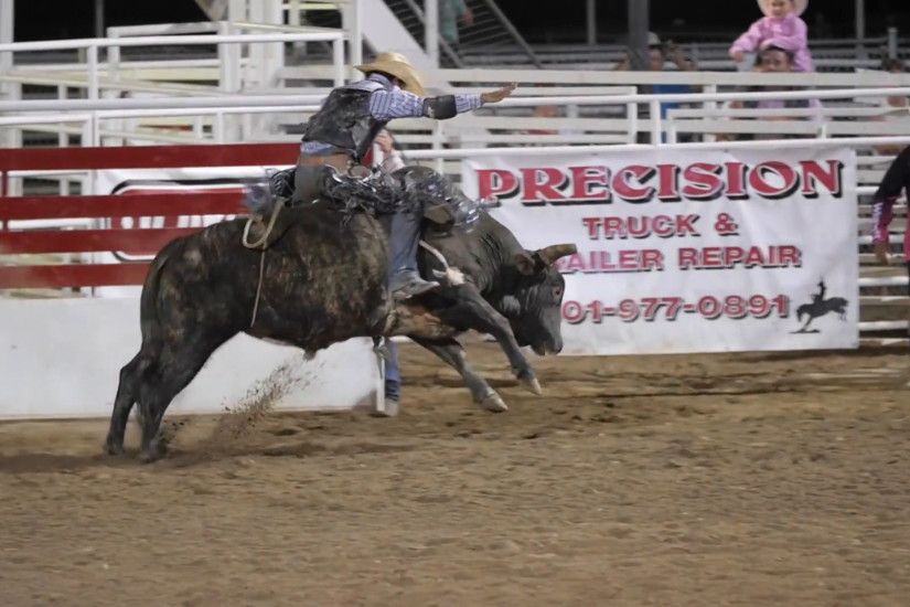 Editorial cowboy riding a big bull at the PRCA Oakley rodeo slow motion  Stock Video Footage - VideoBlocks