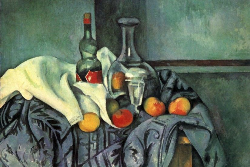 Still life, peppermint bottle - Paul Cezanne #cezanne #paintings #art