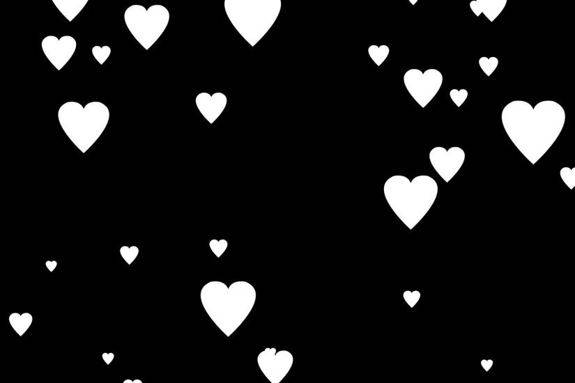 Falling white cartoon hearts over black background very easy to use them  over your videos using alpha channel, hearts rain effect, love and  valentine's day ...