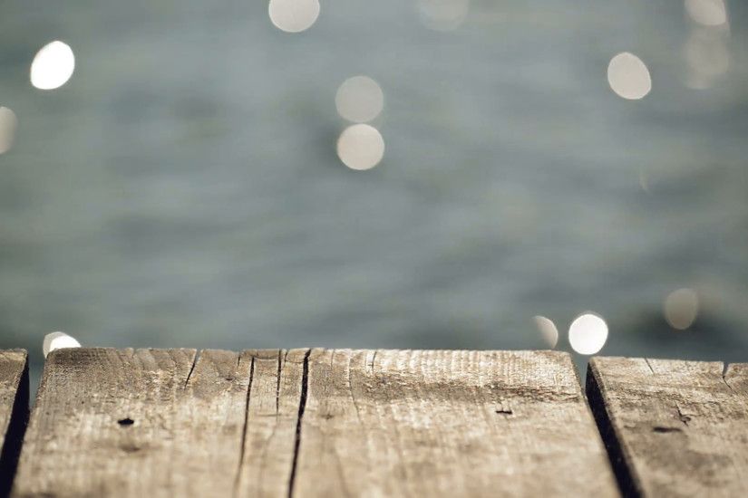 Old Wooden Pier Jetty on River with Water Sparkling in Bokeh as Beautiful Natural  Background, 1920x1080 full HD footage. Stock Video Footage - VideoBlocks
