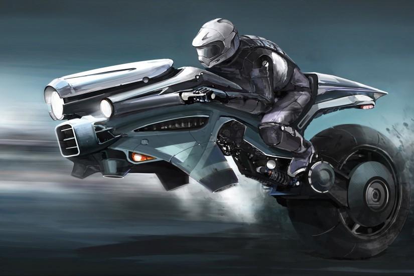 Flying Motorcycle Of The Future Background 1 HD Wallpapers