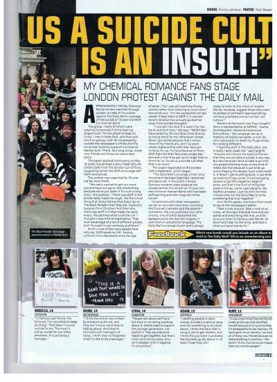 MCR Daily Mail Protest in Kerrang!