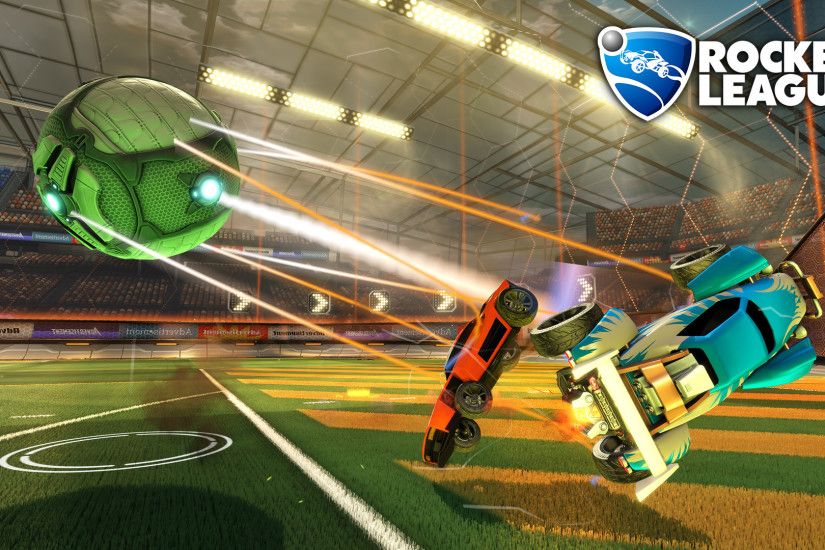 Cars hit by the ball in Rocket League wallpaper