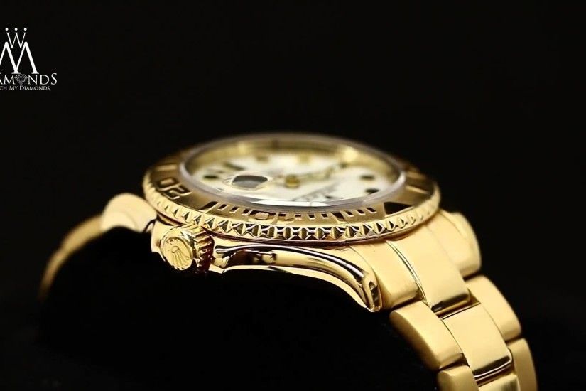 Rolex Yacht Master 16628 18K Yellow Gold White Dial Automatic Watch -  YouTube