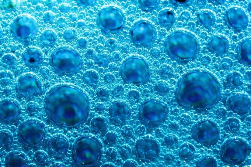 Blue soap bubbles wallpaper