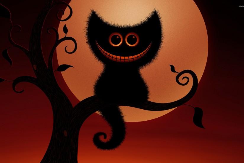 Spooky Cheshire cat wallpaper