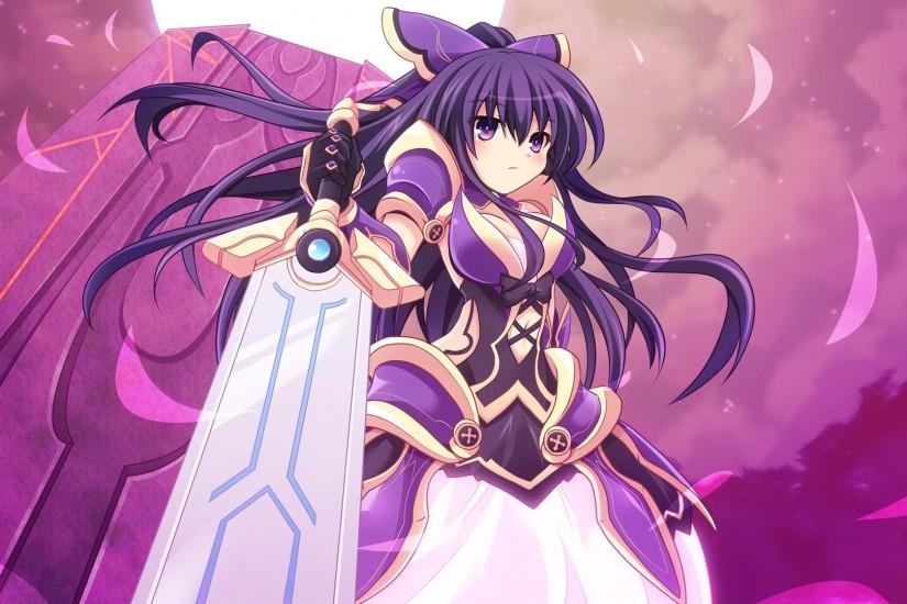 cross (crossryou) date a live long hair purple eyes purple hair sword  weapon yatogami
