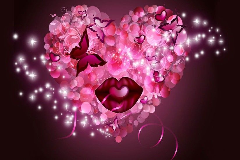 ... Pink Heart Hd Wide Wallpaper. Download