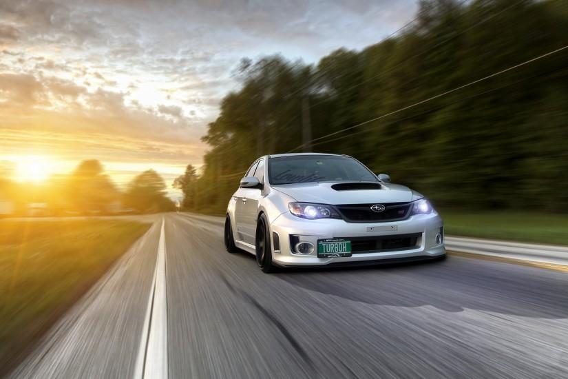 Subaru impreza wrx, Traffic, Auto, Road Wallpaper, Background 4K .