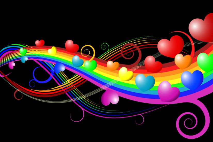 Colorful Hearts Wallpaper For Android #teO