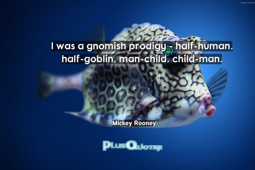 Download Wallpaper with inspirational Quotes- "I was a gnomish prodigy -  half-human